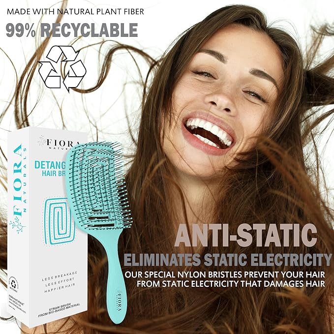 Fiora Naturals Paddle Hair Brush for Thick Hair - Detangler Brush for women - Vented Hairbrush for Gentle Detangling, Best Hair Brush for Wet or Dry Hair