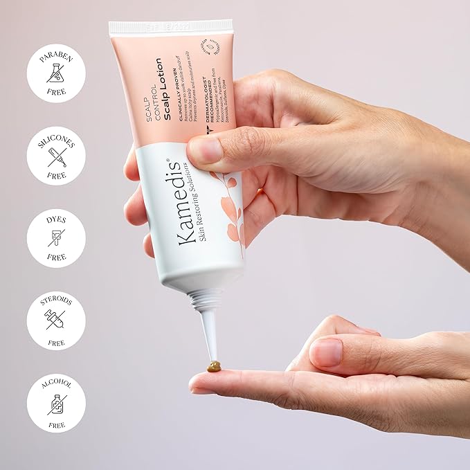 KAMEDIS Scalp Moisturizer Lotion For Dry, Itchy, Dandruff, Flaky & Sensitive Scalp. Over-Night Mask Treatment Botanicals-Based. Parabens Free. 3.38 Fl Oz.