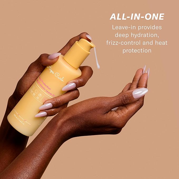 Rizos Curls Multivitamin Leave-In Heat Protection Up to 450°F – Strengthen, Repair & Add Shine to Straight, Wavy, Curly, Coily Hair Types 1a–4c – Sulfate & Paraben Free