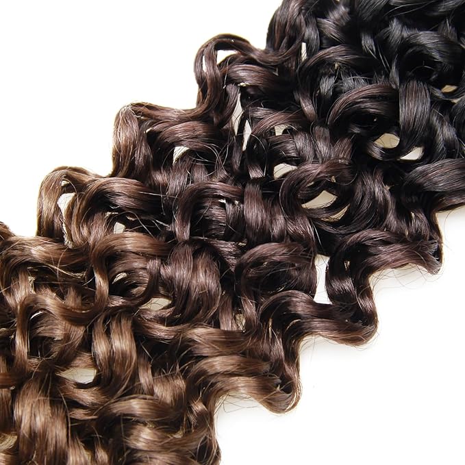 QRHSUKA GoGo Curl Crochet Hair Short Curly Crochet Hair for Women Beach Curl Water Wave Deep Twist Crochet Braids Synthetic Braiding Hair Extensions (12 inch(Pack of 6), 1B/4/30)