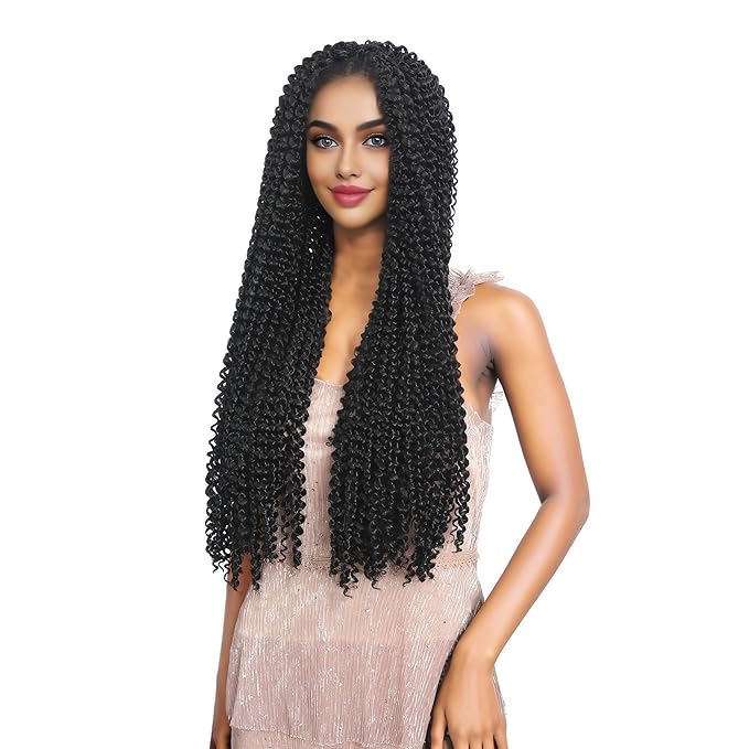 FUTAI Passion Twist Hair 7 Packs 24 Inch Pre Looped Water Wave Crochet Hair Bohemian Braids for Black Women