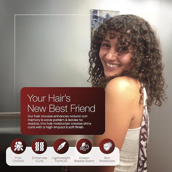 HairPlay Set #2 Hair Foam Mousse - Medium Hold Styling Foam for Frizz Control - Hair Mousse for Curls - Curl Defining Mousse - Mousse for Wavy Hair - Refill Hair Mousse Bottle - 16 Fl Oz