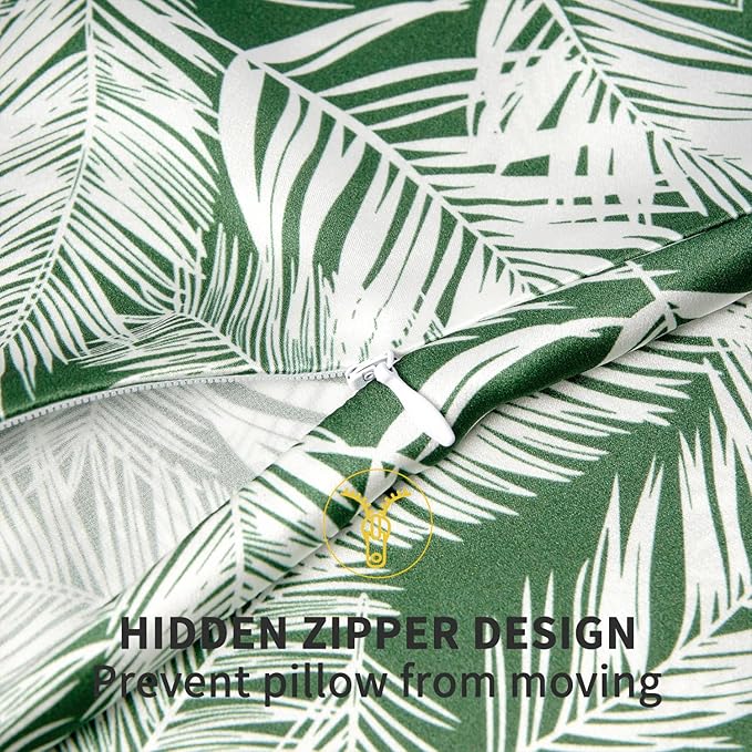 ZIMASILK 100% Pure Mulberry Silk Pillowcase for Hair and Skin Health,Both Sides 19 Momme Silk Floral Print,1pc(Queen 20''x30'',White Leaves)