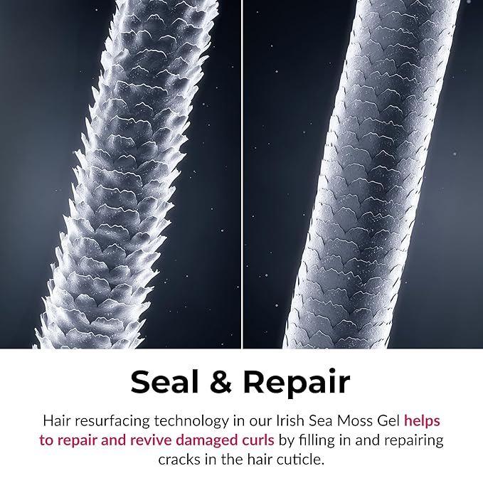 Love Ur Curls Irish Sea Moss Hair Gel, Medium Hold Hair Styling Curling Gel for Defined Curly Hair, Waves & Coils, Vegan, Cruelty Free, 236mL