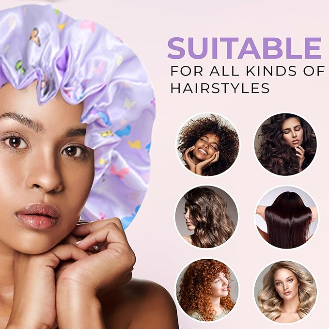 Discover Premium Ruffle Silk Satin Sleeping Bonnets Hair, Moisture Retention, and All-Night Comfort.