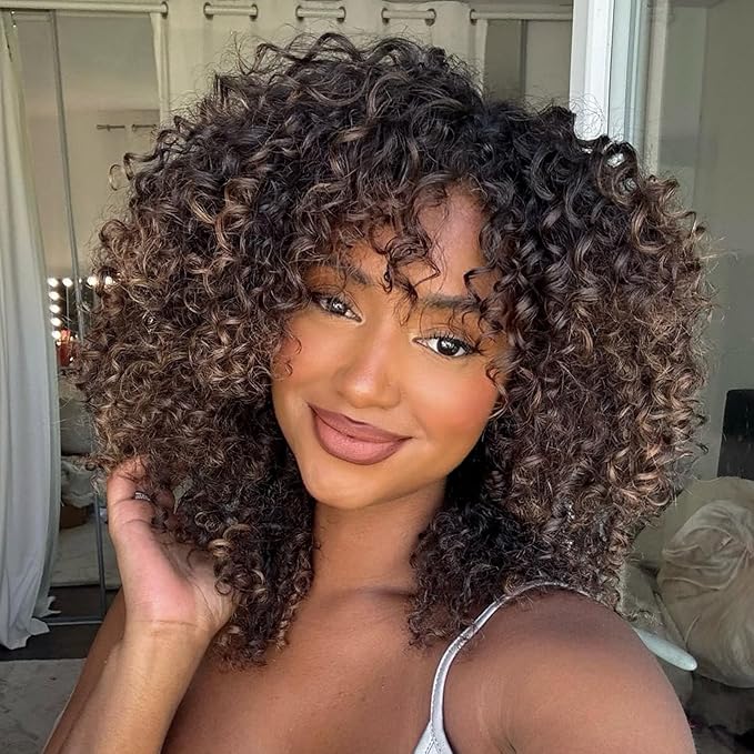 7 Packs GoGo Curl Crochet Hair 8 Inch Short Curly Crochet Hair for Women Deep Wave Beach Curl Crochet Braids Synthetic Braiding Hair Extensions(8 Inch, T1B/4/30)