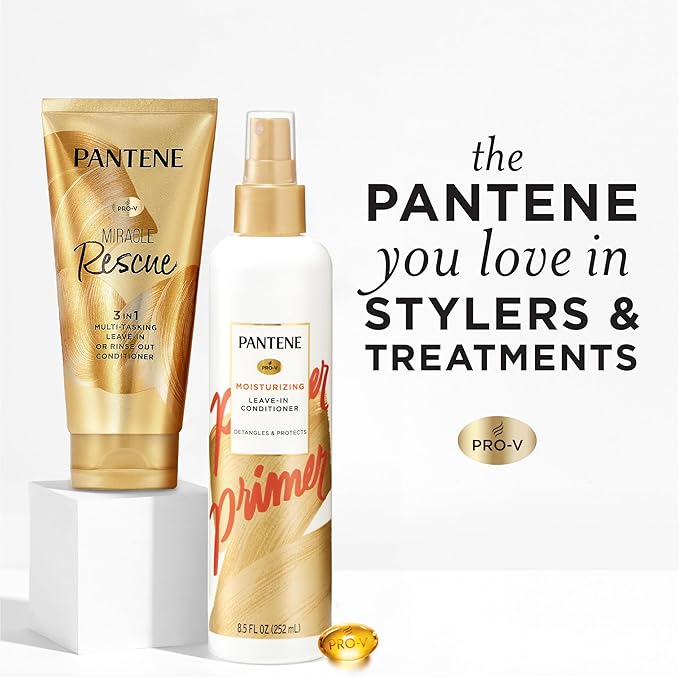 Pantene Conditioning Detangler Spray, Pro-V Repair & Protect, Nutrient Boost for Damaged Hair, Antioxidant Enriched, Leave-In Conditioner, Smooth & Shine, Sulfate-Free, 8.5 Fl Oz, 3 Pack