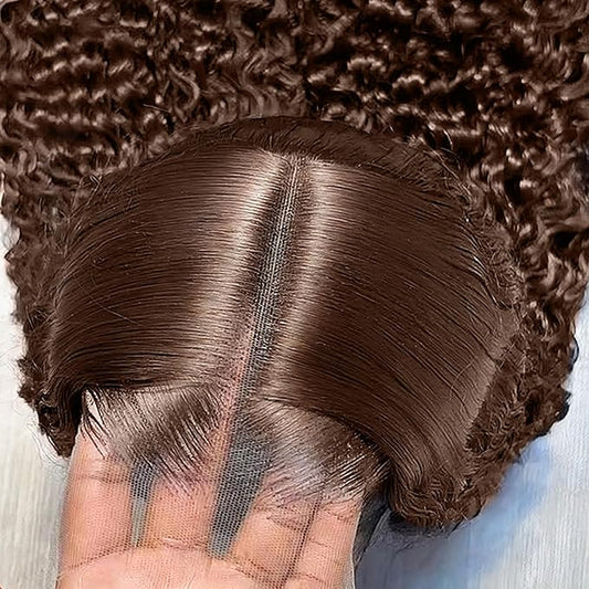 30 Inch Lace Front Wig Human Hair, 250% Density SKINLIKE Real HD Lace Wig 13x6 Full Frontal 0.10mm Ultra-thin Pre-Plucked Bleached Knots Invisible Lace Chocolate Brown Deep Wave Human Hair Wigs
