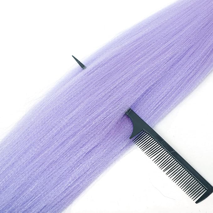 Light Purple Braiding Hair Pre Stretched 20 Inch 8 Packs Braiding Hair Extensions for Crochet Box Braids Twists Locs Hair Soft Yaki Texture Hot Water Setting (20inch,#Light Purple)