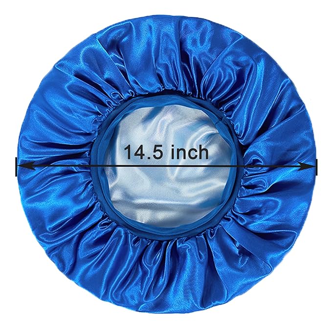 2pcs Bonnet for Men, Bonnets for Women, Satin Silk Hair Bonnet for Sleeping, Reversible Double Layer Wide Band Sleep Cap for Curly Hair Braids