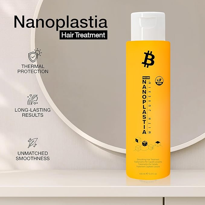GK HAIR Vegan Nanoplastia Smoothing Hair Treatment – Brazilian keratin for frizz control – Deep conditioning hair mask for damaged, dry, curly hair – salon-grade protein repair & heat protection