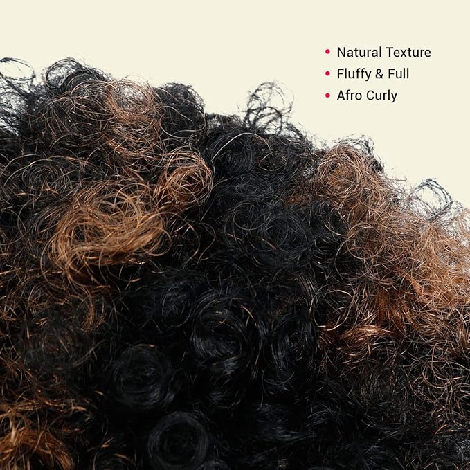 GLAM21USA Afro Puff Drawstring Ponytail Retro Kinky Curly Ponytail Wig Clip in Bun Hair Piece for Black Women Synthetic Hair Extension (SMALL, FS1B/30)