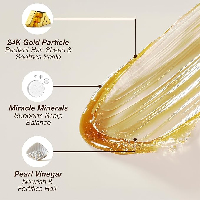 Edge Lux Edge Gro+ Real 24K Gold Repairing Edge Control Gel with Castor Oil, Biotin, Miracle Mineral, and Pearl Powder - Strengthening Hair Gel for All Hair Types, 3.53 Ounce