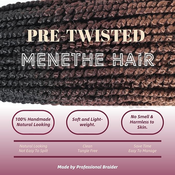 9 Packs Pre-Twisted Passion Twist Crochet Hair,10 Inch Ombre Crochet Twists Pre Looped Short Passion Twist Crochet Braiding Hair Extensions for Women(10 Inch,T1B/33/30#)