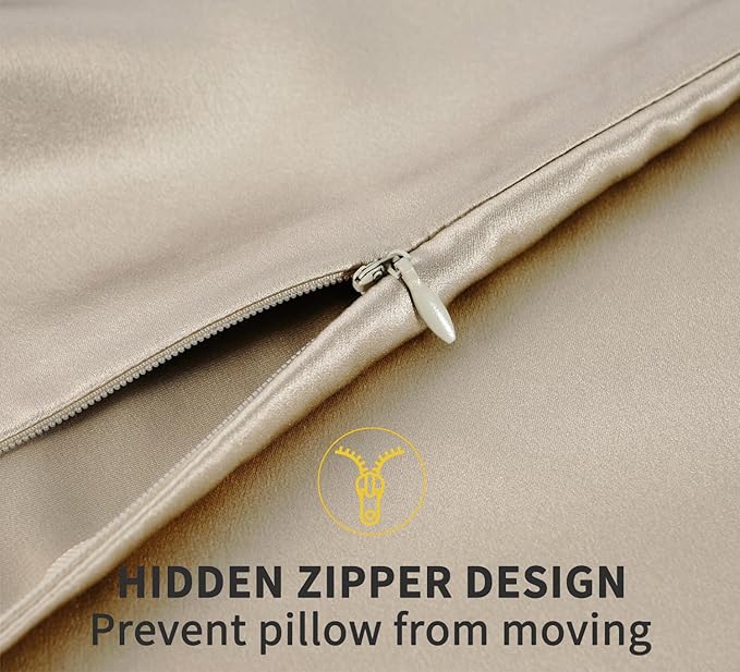 ZIMASILK 100% Pure Mulberry Silk Pillow Cases for Hair and Skin, Soft, Hypoallergenic & Smooth, Both Sides Grade 6A Silk, with Hidden Zipper, Gift for Women Men,1pc (King 20''x40'', Taupe)