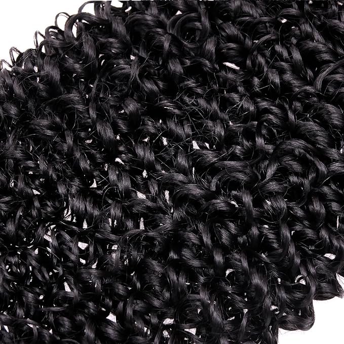 YXCHERISHAIR Curly Crochet Hair GoGo Curl Crochet hair for Women Natural Black Deep Wave Braiding hair,Synthetic Bohemian Crochet Braid Water Wave Crochet hair Extensions(8Packs, 28Inch)