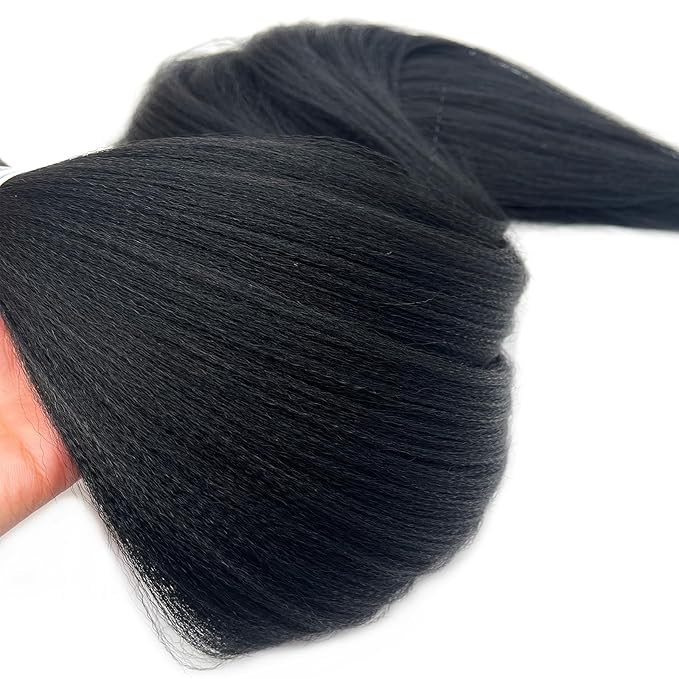 1b Black Kids Braiding Hair Pre Stretched Ez Synthetic Hair for Braiding Black Women Non Toxic Hypoallergenic Knotless Braids Hair Extensions 20 Inch 3 Packs