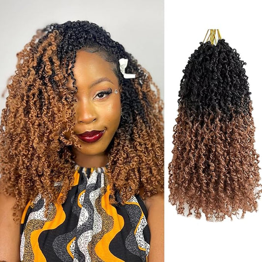 14 Inch Pre-Looped Yanky Twist Crochet Hair, 30 Strands/Pc, Mini Passion Twists, Senegalese Braiding Hair (OT30, 8 Pcs/Pack)