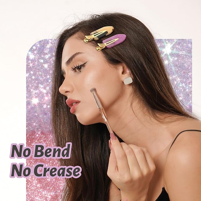 8 Pcs No bend Hair Clips No Crease Hair Clip Duckbill Clips No Dent Creaseless Flat Clip Alligator Hair Barrettes for Makeup Hairstyle Women Girls Accessories (Acrylic Resin-PinkPurple)