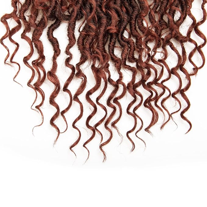 8Packs Goddess Locs Crochet Hair 12Inch Boho Faux Locs,Crochet Loc With Curly Ends River Hippie Bohemian Loc Crochet Hair for Black Women(1B/350, 12inch(Pack of 8))