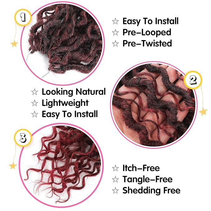 Fulcrum Goddess Locs Crochet Hair 10 Inch, 8 Packs New Faux Locs Crochet Hair for Black Women, Crochet locs with Curly Ends (10Inch (Pack of 8), TBUG#)