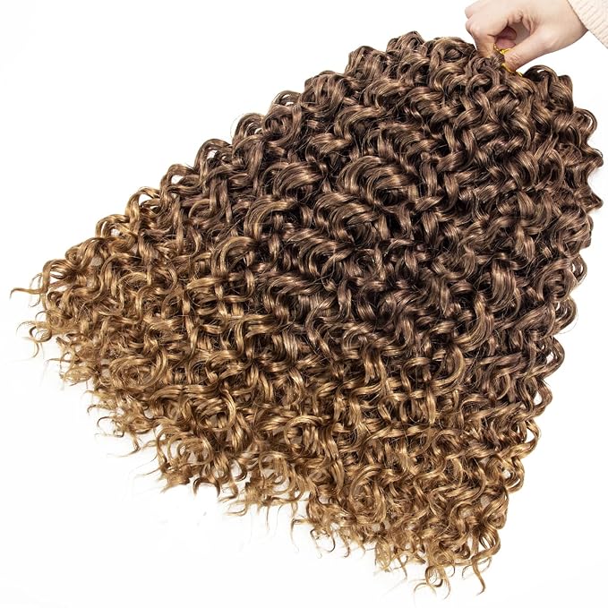 YXCHERISHAIR 8 Packs Curly Crochet Hair GoGo Curl Crochet hair for Black Women Deep Wave Braiding hair,Synthetic Bohemian Crochet Braid Water Wave Crochet hair Extensions (33/27, 24inch)