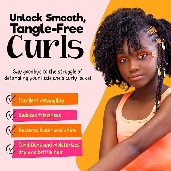 CurlyKids Textured Hair Care Set with Hair Detangler Spray, Kids Shampoo, Conditioner & Creme for Curly, Frizzy, & Wavy Hair | Sulfate & Paraben-Free Formula to Detangle, Hydrate, and Revitalize Curls