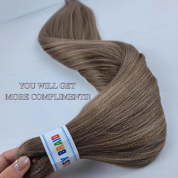 Ash Brown Pre stretched Yaki Braiding Hair Knotless Braiding Hair for Ez Braids