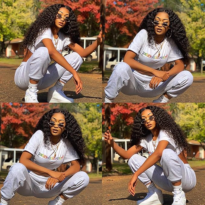 Deep Wave Hair 3 Bundles 9A 100% Unprocessed Virgin Brazilian Remy Human Hair Loose Deep Wave Hair Bundles Human Hair Extensions Natural Black (18 18 18)