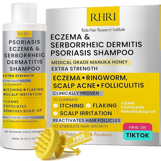 Psoriasis Shampoo for Men & Women | Itchy Scalp Treatment with Manuka Honey | Best for Eczema, Seborrheic Dermatitis, Ringworm & Folliculitis Scalp Treatment