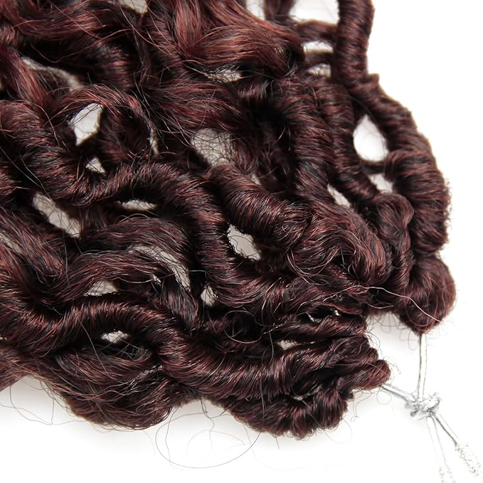 Goddess Locs Crochet Hair 10Inch 8Packs Faux Locs Crochet Hair Short Boho Locs Curly Crochet locs Crochet Hair Hippie Locs Bohemian Locs Crochet Braids for Black Women(1B/350, 10inch(Pack of 8))