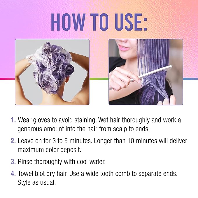 Punky Colour 3-in-1 Color Depositing Conditioner & Hair Cleanser - Lavenderapturous, Semi Permanent Hair Color Conditioner, Long-Lasting Hair-Dye, 8.5 fl oz.