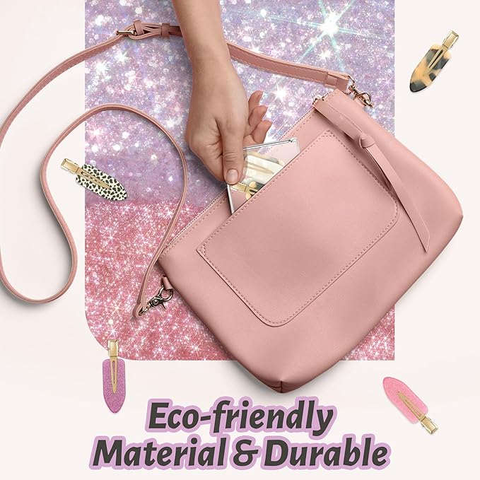 8 Pcs No bend Hair Clips No Crease Hair Clip Duckbill Clips No Dent Creaseless Flat Clip Alligator Hair Barrettes for Makeup Hairstyle Women Girls Accessories (Acrylic Resin-PinkPurple)