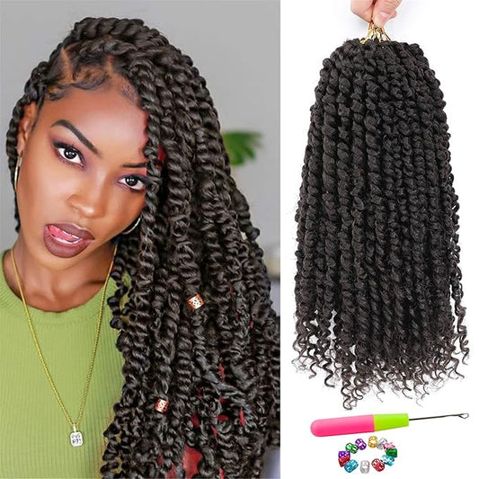 Passion Twist Hair - 8 Packs 12 Inch Passion Twist Crochet Hair For Black Women, Crochet Pretwisted Curly Hair Passion Twists Synthetic Braiding Hair Extensions (12 Inch 8 Packs, #4)