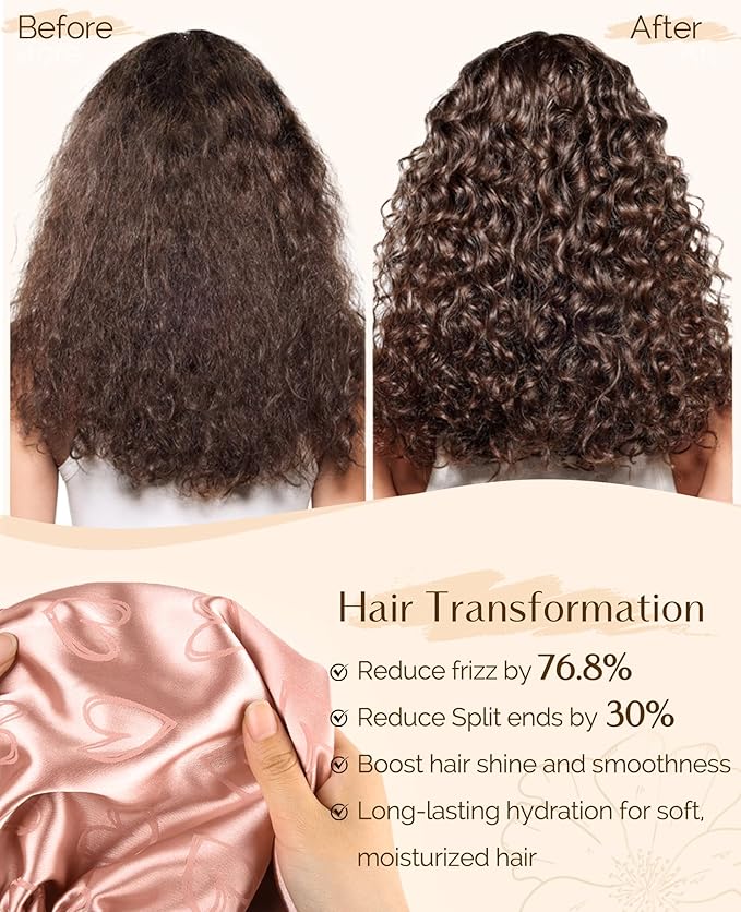 YANIBEST Silk Bonnet Satin Bonnet for Sleeping Women Men, Adjustable Double Layer Hair Bonnet for Curly Braids Reduce Frizz