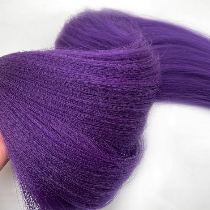 Purple Hair Extensions For Braids Kids Long Purple Braiding Hair Pre Stretched 26 Inch Synthetic Hair For Braiding Knotless Hypoallergenic Non Toxic Pre Sectioned Braiding Hair 3Packs