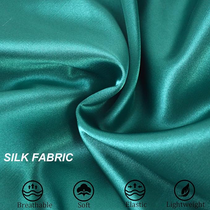 Silk Bonnet for Sleeping Satin Bonnets Double Layer Reversible Hair Cap Bonnet for Women Long Curly Braid Hair (Teal)