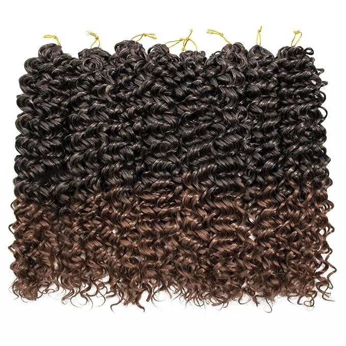 YXCHERISHAIR 8 Packs Curly Crochet Hair GoGo Curl Crochet hair for Black Women Deep Wave Braiding hair,Synthetic Bohemian Crochet Braid Water Wave Crochet hair Extensions (1B/30, 24inch)