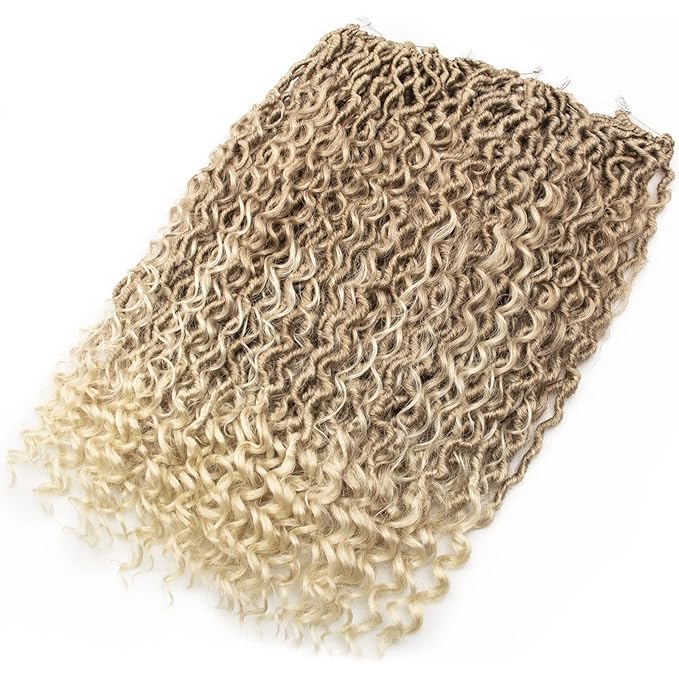 Goddess Locs Crochet Hair 26Inch Crochet Locs,6Packs Boho Faux Loc With Curly Ends River Bohemian Loc Crochet Hair for Black Women(26inch 27/613)