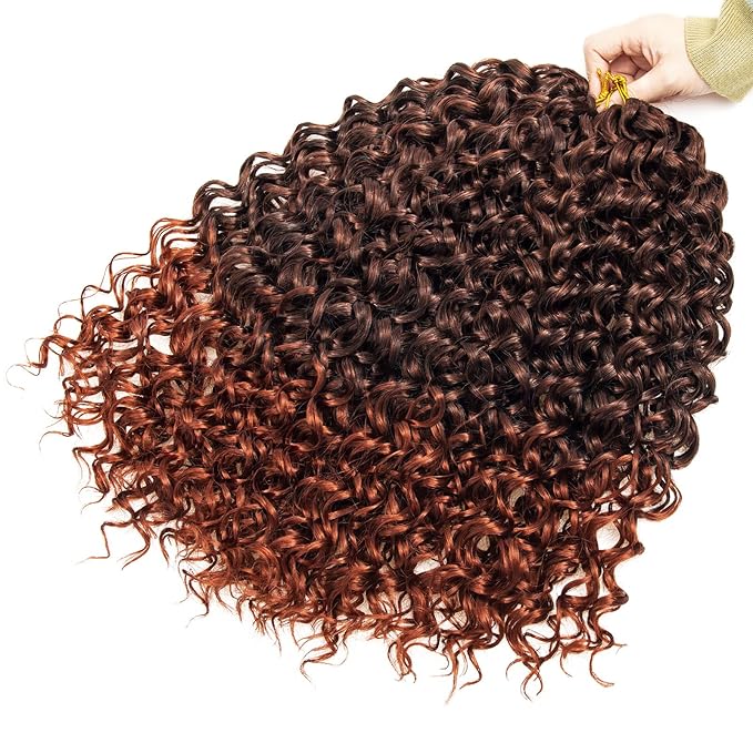 YXCHERISHAIR 8 Packs Curly Crochet Hair GoGo Curl Crochet hair for Black Women Deep Wave Braiding hair,Synthetic Bohemian Crochet Braid Water Wave Crochet hair Extensions (1B/350, 24inch)