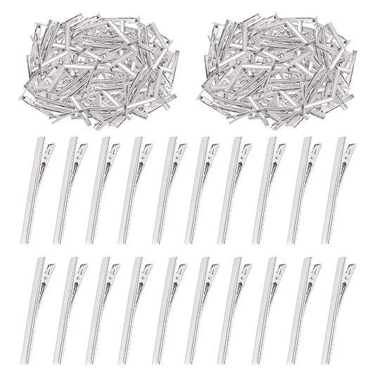 Swpeet 200Pcs 3inch - 7.5cm Alligator Hair Clips Kit, Perfect for Metal Duck Bill Hair Clips Flat Top Single Prong Hairpins for Hair Styling DIY Accessories