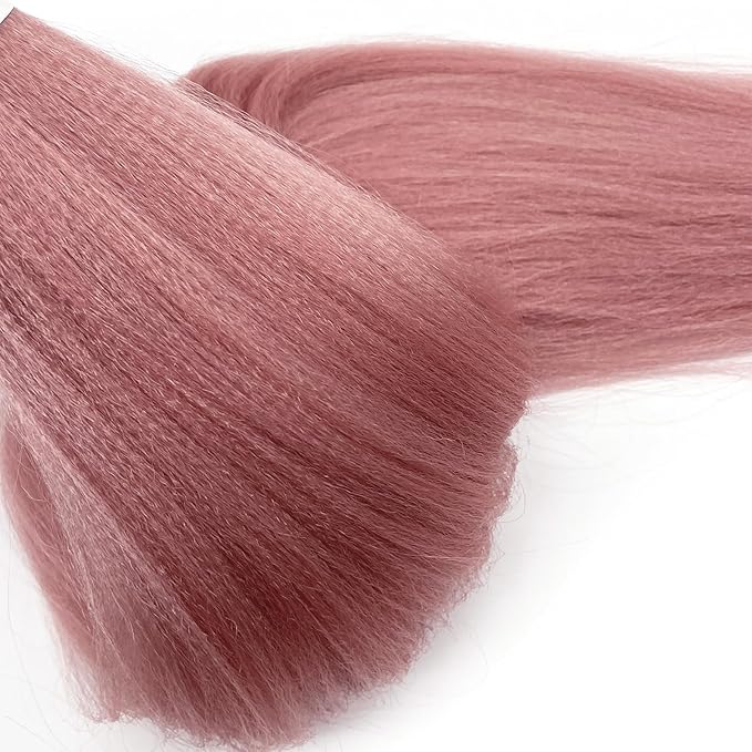 Rouge Pink Braiding Hair Pre Stretched Kanekalo Prestretched Braiding Hair 30 inch Colored Hair Extensions for Braiding Box Braids Knotless Braiding Hair