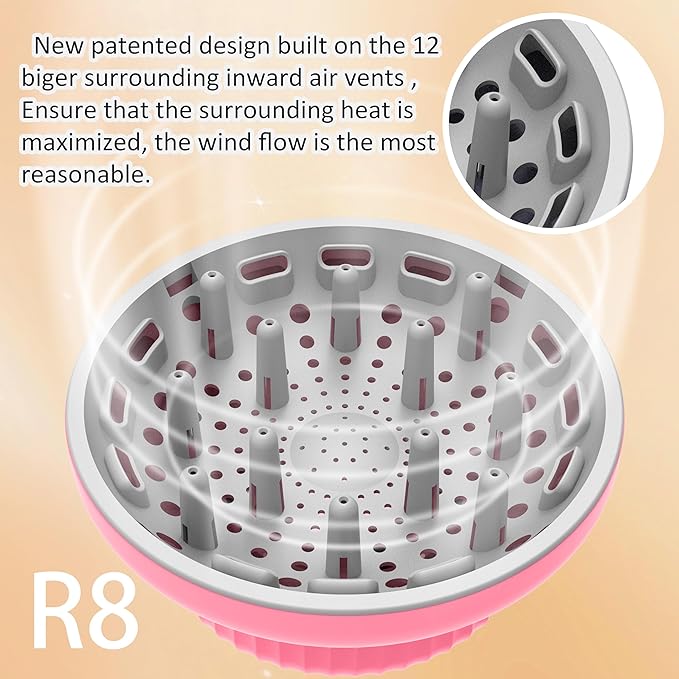 Hair Dryer Diffuser for Curly and Natural Wavy Hair,Universal Hair Diffuser,Hair Dryer Diffuser Attachment (Pink)