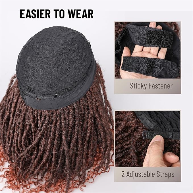 24 Inch Crochet Hair, Crochet Braids with Curly Ends, Goddess Locs Crochet Hair Light Weight & Soft for Women (Red)