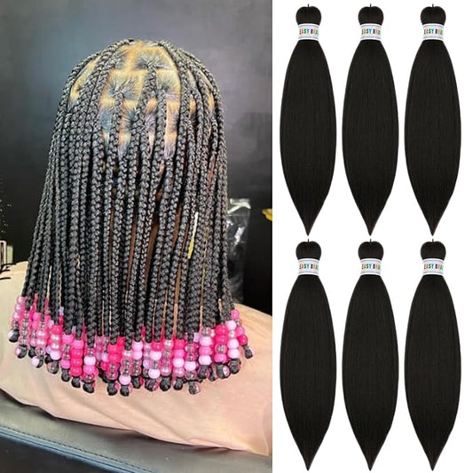 Kids Pre stretched Braiding Hair Bob Black Braiding Hair Pre stretched