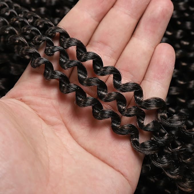 FUTAI Passion Twist Hair 7 Packs 12 Inch Pre Looped Water Wave Crochet Hair Bohemian Braids for Black Women