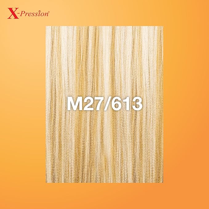 Sensationnel X-pression prestretched braiding hair - 3x braid 58 inch all kanekalon flame retardant synthetic braid for box braids and twists (1 pack, M27/613)