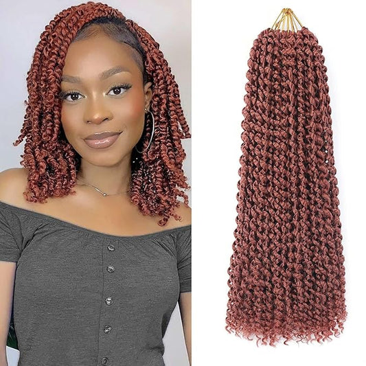 350# Color Passion Twist Hair 18 Inch 7 Packs Passion Twist Braiding Hair Water Wave Crochet Hair For Black Women Passion Twist Crochet Hair/Butterfly Locs/Spring Twist Crochet Braids(18in,350)