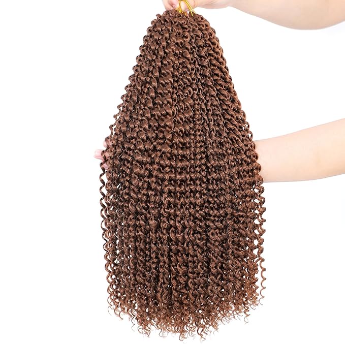 Dansama 7 Packs Passion Twist Hair Water Wave Braiding Hair for Butterfly Style Crochet Braids Bohemian Hair Extensions (24inch (Pack of 7), #30)