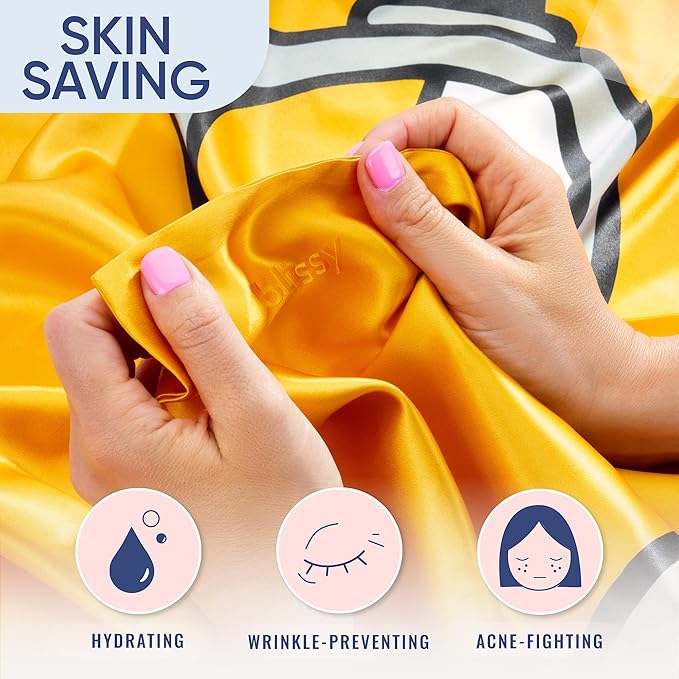 Blissy Silk Pillowcase - 100% Pure Mulberry Silk - 22 Momme 6A High-Grade Fibers - Silk Pillow Cover for Hair & Skin - Regular, Queen & King (Minion, 20" x 26" (Pack of 1))